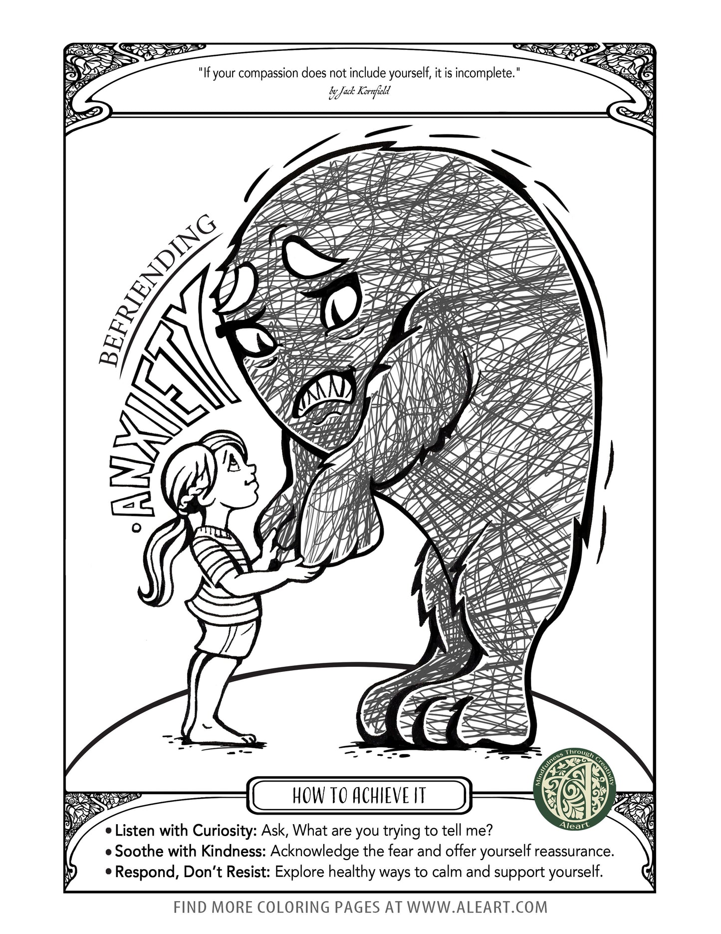Befriending Anxiety Coloring Page