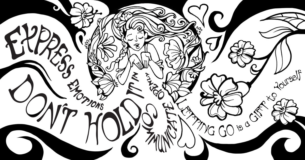 Illustrated blog banner on letting go and expressing emotions — a mindful path to lighter, calmer days.