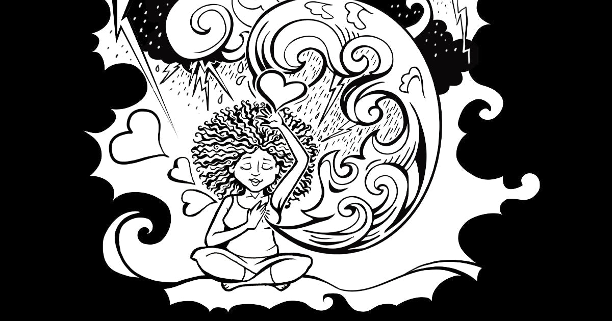 Illustrated blog banner on taming inner storms — a mindful anchor for anxious, overwhelming moments.