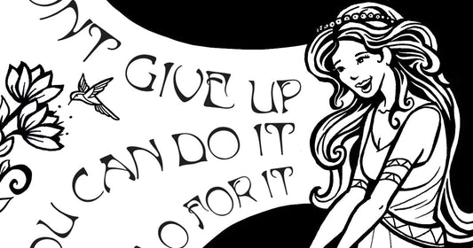 Free printable coloring page about kind words and affirmations to reduce anxiety, practice mindfulness, and support stress relief by Ale Artigas