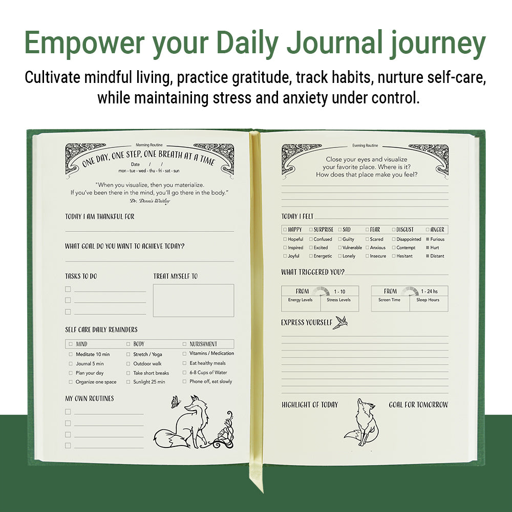 One Day, One Step, One Breath at a Time Daily Journal - Green Book: Growth