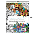 Back cover of Color Your Mind mindfulness coloring book showing the 8.5 x 11 inch size and hand-drawn artwork