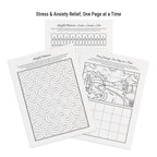 Mindfulness pattern and guided reflection activity pages from the Color Your Mind coloring book