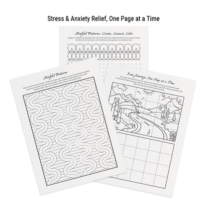 The perfect stress-relief coloring book for women, featuring mindfulness activities and calming illustrations.