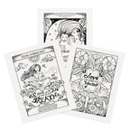 Hand-drawn mindfulness coloring pages from Color Your Mind with self-care and reflection themes