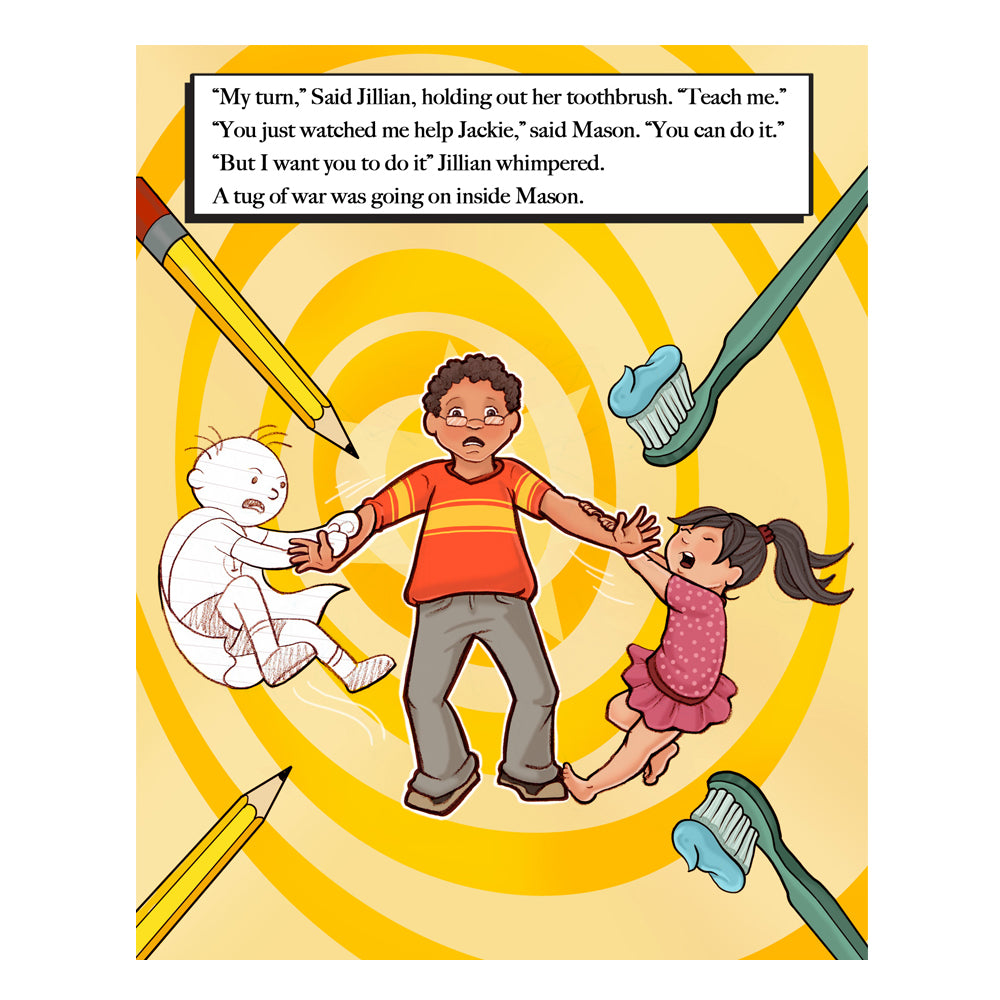 Interior illustration from 'Mason and Invincible Igor' — hand-drawn children's book art by Ale Artigas.