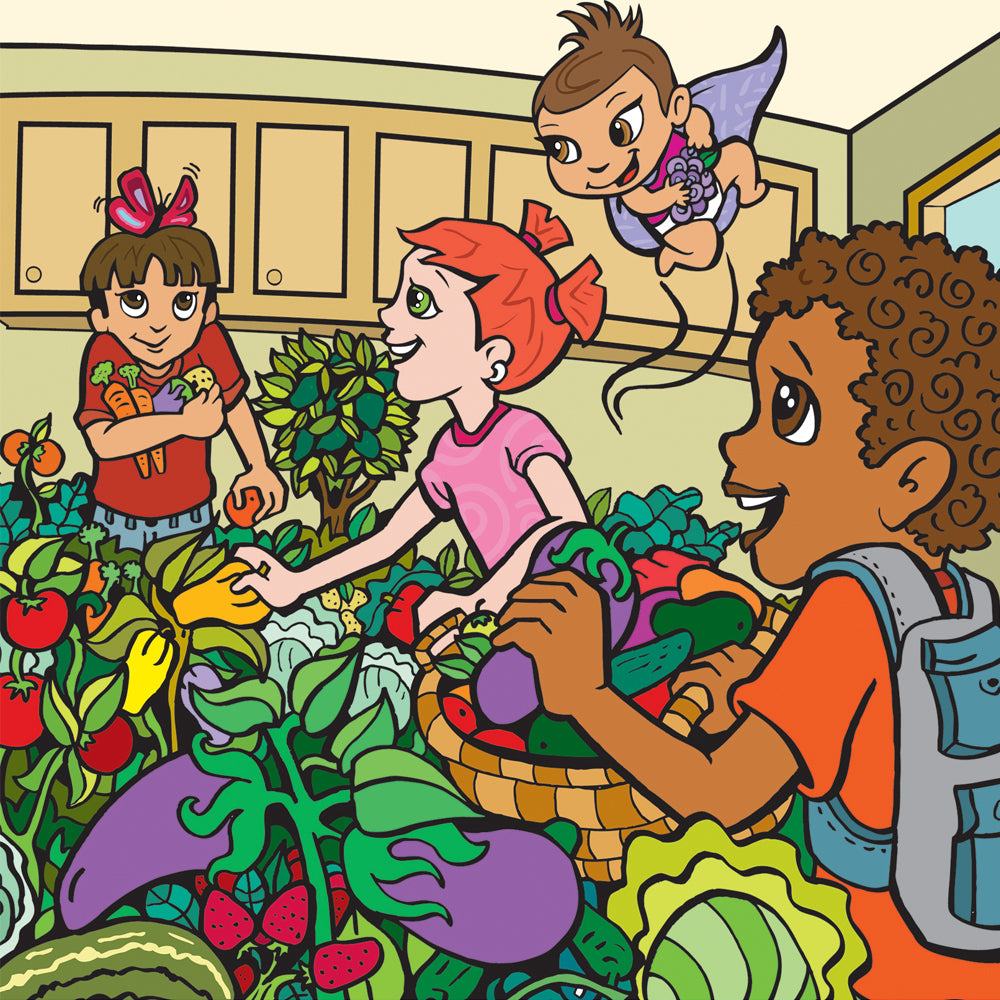 Interior illustration from 'Super Baby Abigail's Lunch Time Adventure' — hand-drawn children's book art by Ale Artigas.