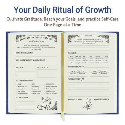 Calming blue journal to help reduce anxiety, clear your mind, and find focus.