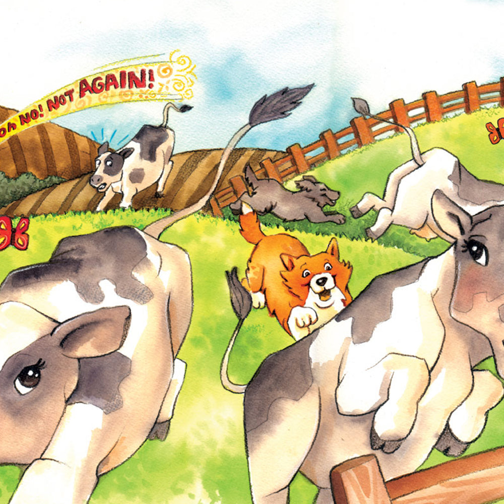 Interior illustration from 'The Fuzzy Escape Artists' — hand-drawn children's book art by Ale Artigas.