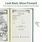 Growth Daily Journal weekly reflection page for reviewing progress, habits and setting new goals