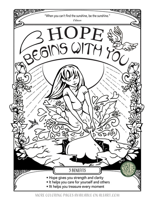 Hope Begins With You Coloring Page