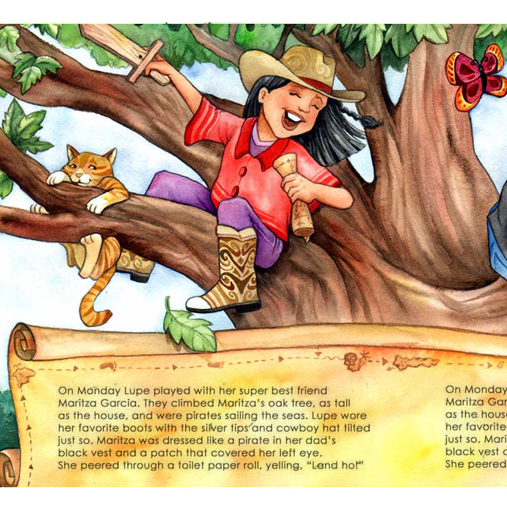 Interior illustration from 'Lupe Vargas y su super mejor amiga' — hand-drawn children's book art by Ale Artigas.