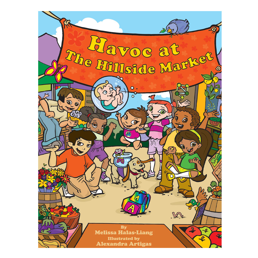 'Havoc at the Hillside Market with the Super Crew' book cover — children's picture book illustrated by Ale Artigas.